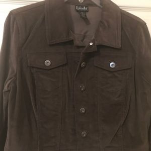 Brown Jean Jacket - Size 12 - Suede-Like